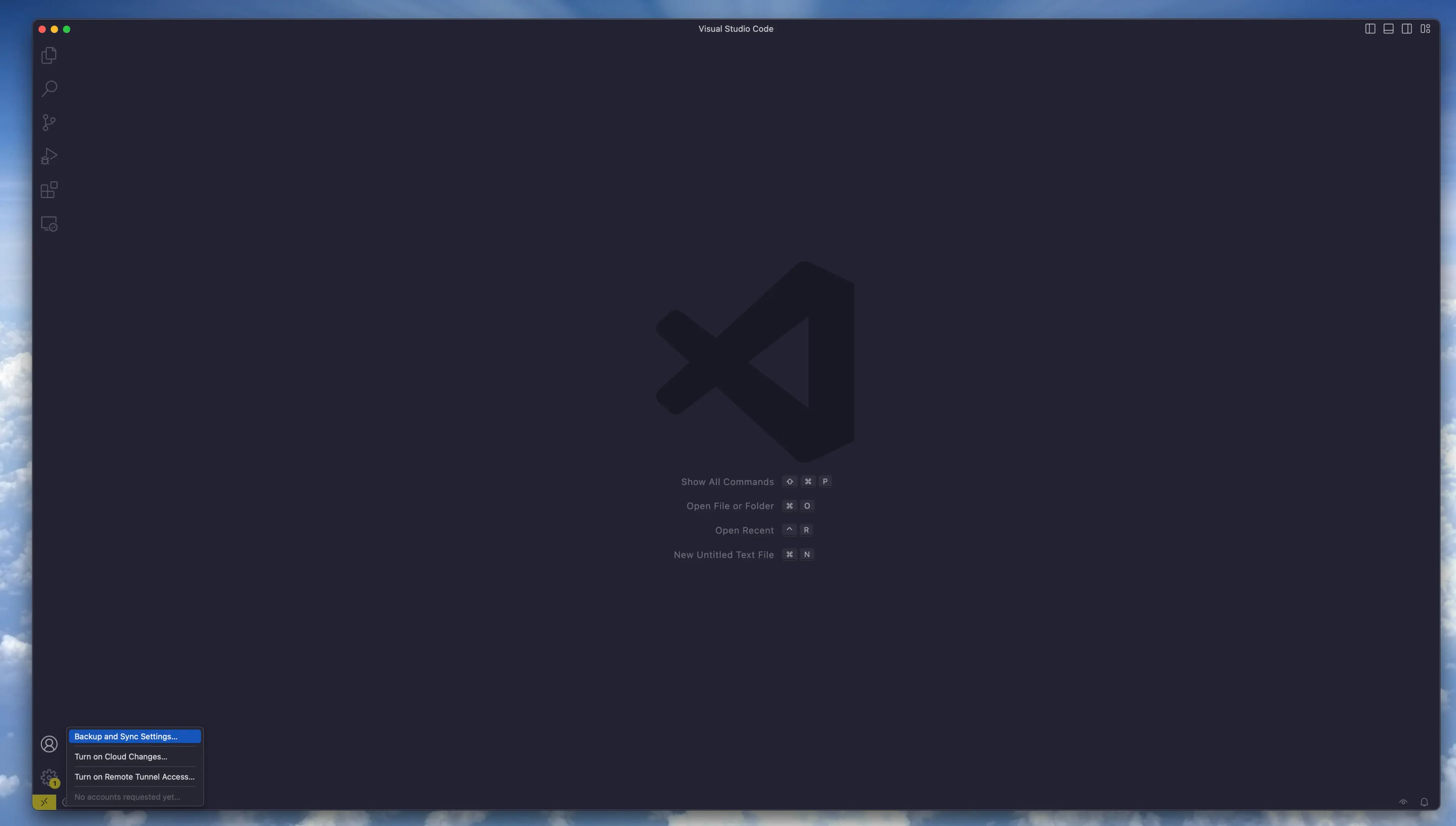 Visual Studio Code Backup and Sync Settings Menu