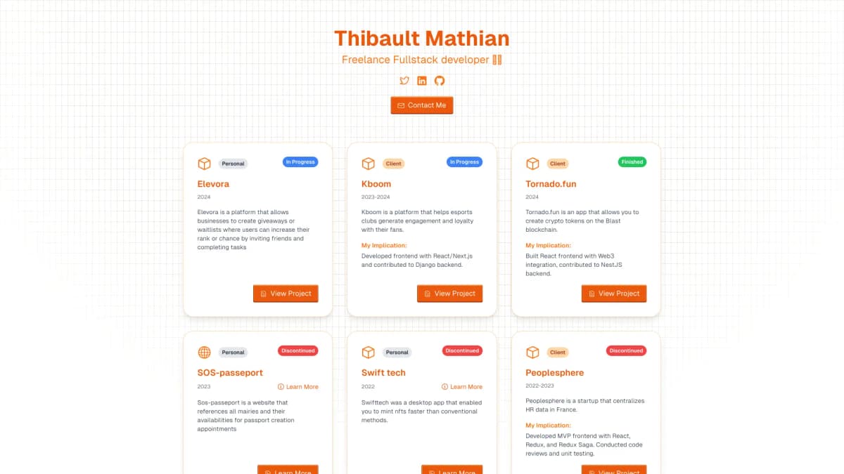 Thibault Mathian Portfolio